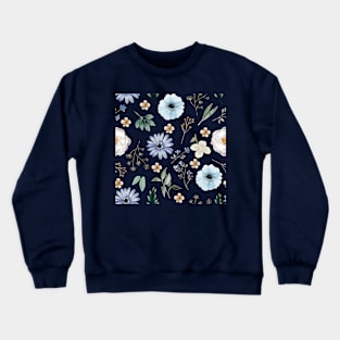 Midnight Bloom Flower Pattern Crewneck Sweatshirt